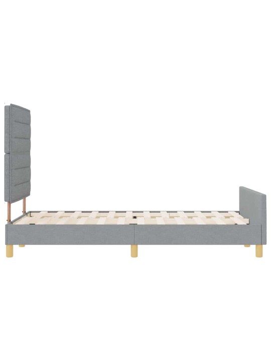 Voodi raam peaga helehall 120 x 190 cm kangas