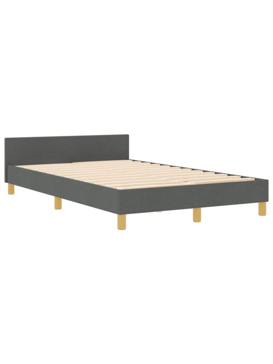 Voodi raam peaga tumehall 120 x 200 cm kangas