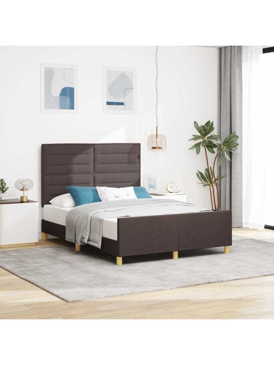 Voodi raam peaga tumepruun 160 x 200 cm kangas