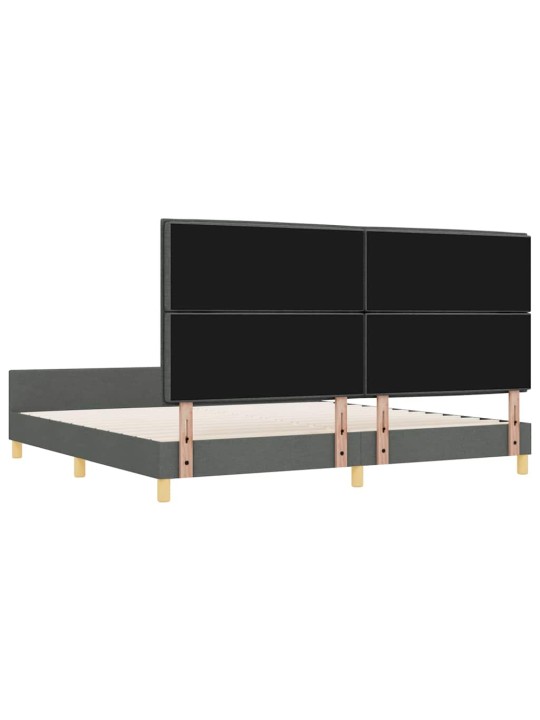 Voodi raam peaga tumehall 200 x 200 cm kangas