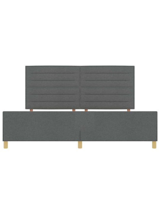 Voodi raam peaga tumehall 200 x 200 cm kangas