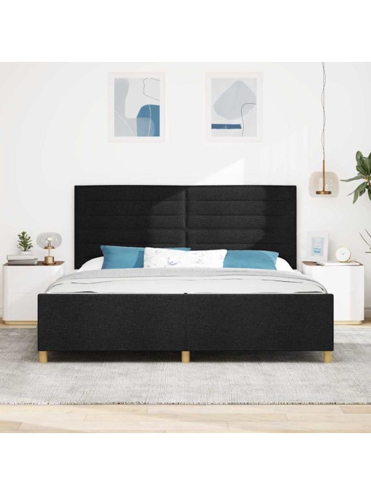 Voodi raam peaga must 200 x 200 cm kangas