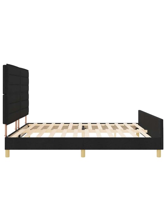 Voodi raam peaga must 200 x 200 cm kangas