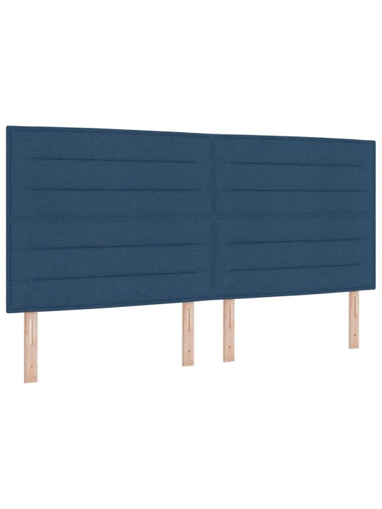 Voodi raam peaga sinine 200 x 200 cm kangas