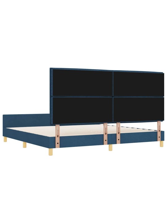 Voodi raam peaga sinine 200 x 200 cm kangas