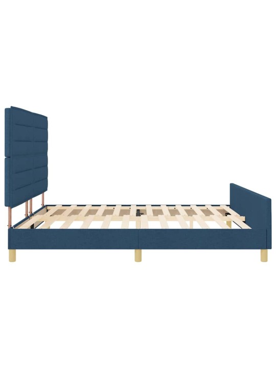 Voodi raam peaga sinine 200 x 200 cm kangas