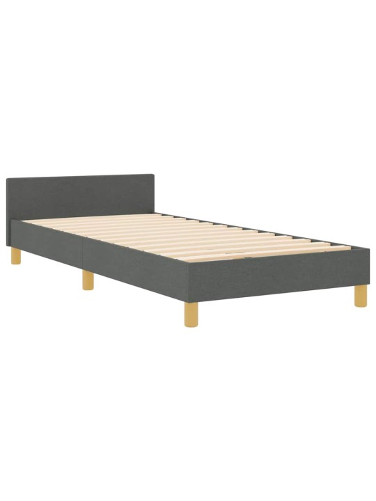 Voodi raam peaga tumehall 80 x 200 cm kangas