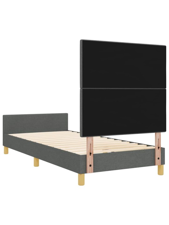Voodi raam peaga tumehall 80 x 200 cm kangas
