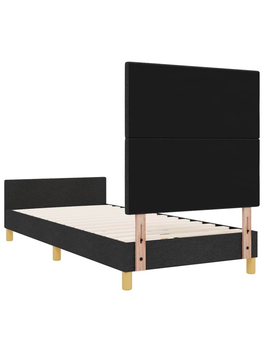 Voodi raam peaga must 80 x 200 cm kangas