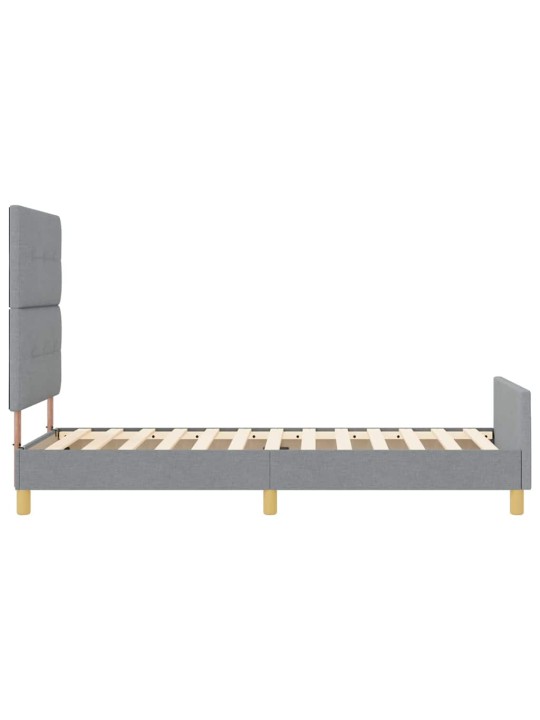 Voodi raam peaga helehall 100 x 200 cm kangas