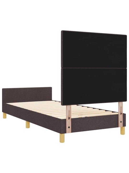 Voodi raam peaga tumepruun 100 x 200 cm kangas