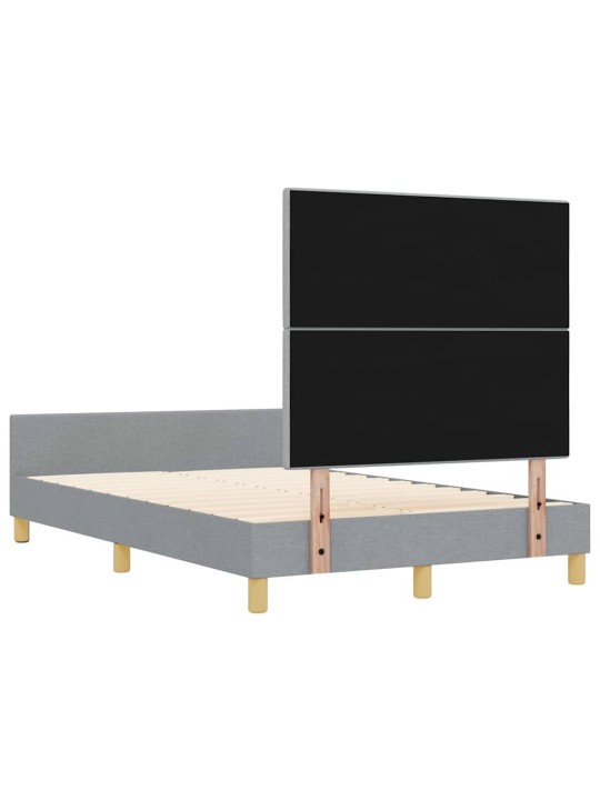 Voodi raam peaga helehall 120 x 200 cm kangas