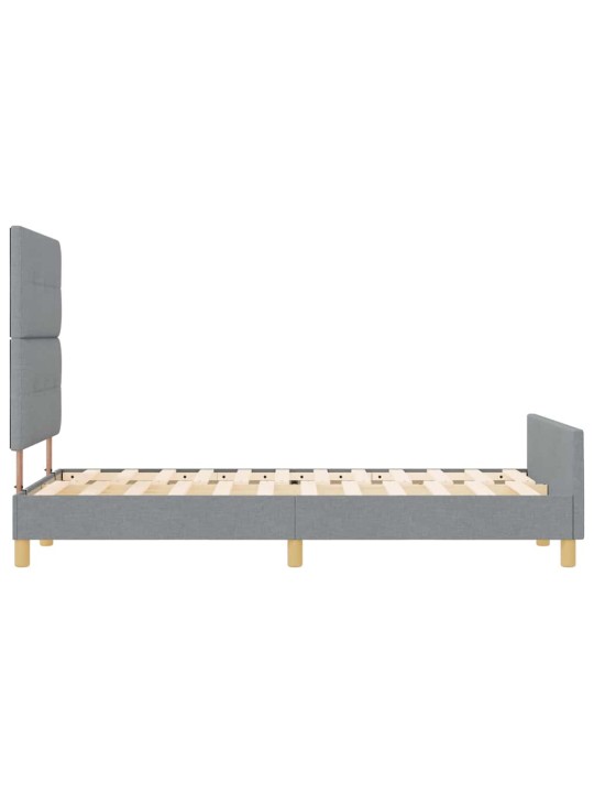 Voodi raam peaga helehall 120 x 200 cm kangas