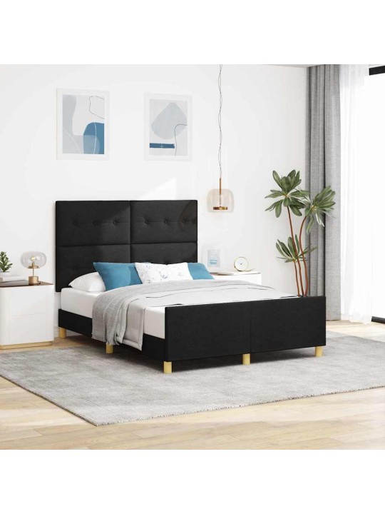 Voodi raam peaga must 140 x 190 cm kangas