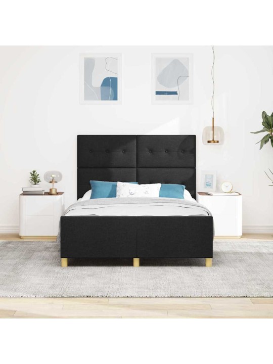 Voodi raam peaga must 140 x 190 cm kangas