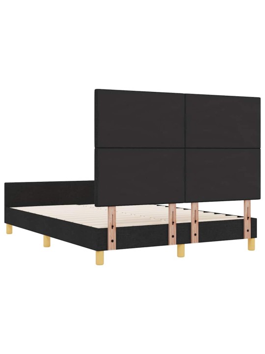 Voodi raam peaga must 140 x 190 cm kangas