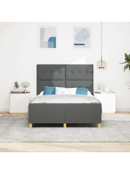 Voodi raam peaga tumehall 160 x 200 cm kangas