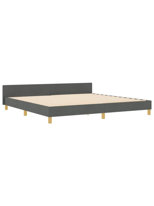 Voodi raam peaga tumehall 200 x 200 cm kangas