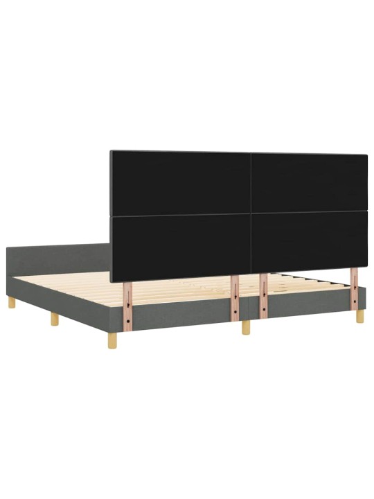 Voodi raam peaga tumehall 200 x 200 cm kangas