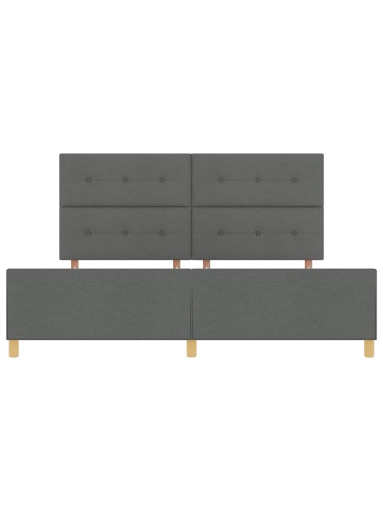 Voodi raam peaga tumehall 200 x 200 cm kangas