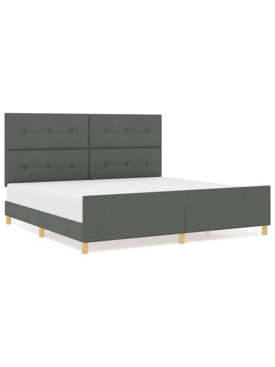 Voodi raam peaga tumehall 200 x 200 cm kangas