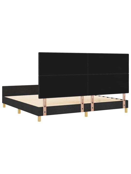 Voodi raam peaga must 200 x 200 cm kangas