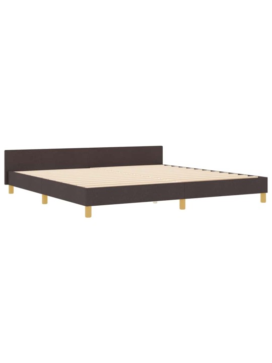 Voodi raam peaga tumepruun 200 x 200 cm kangas