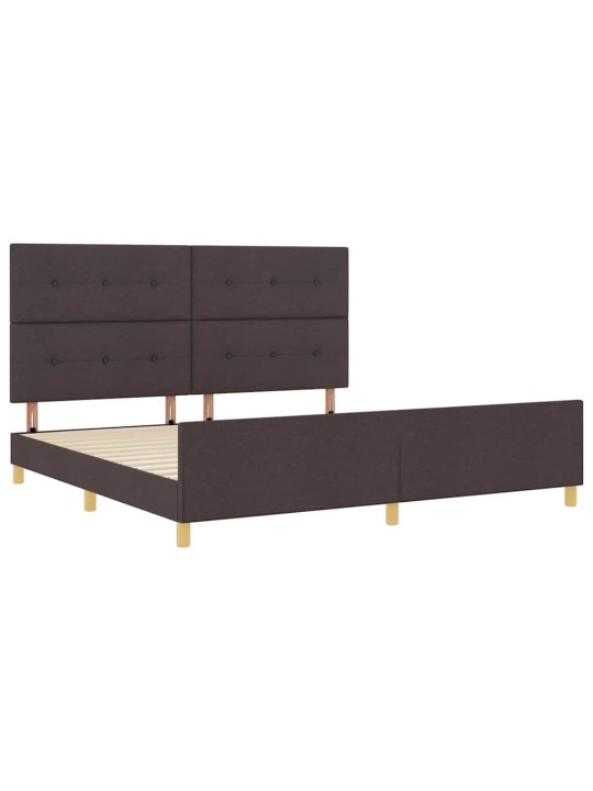 Voodi raam peaga tumepruun 200 x 200 cm kangas