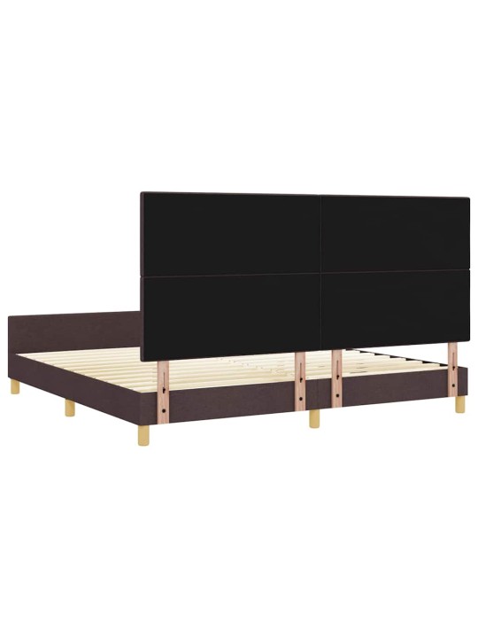 Voodi raam peaga tumepruun 200 x 200 cm kangas