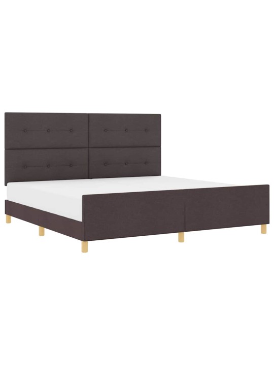 Voodi raam peaga tumepruun 200 x 200 cm kangas