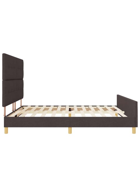 Voodi raam peaga tumepruun 200 x 200 cm kangas