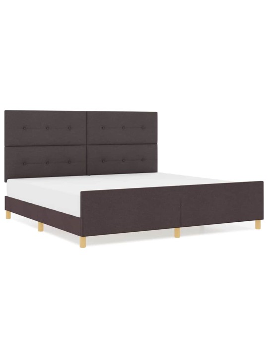 Voodi raam peaga tumepruun 200 x 200 cm kangas