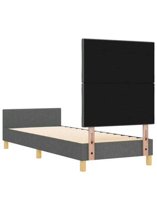 Voodi raam peaga tumehall 80 x 200 cm kangas