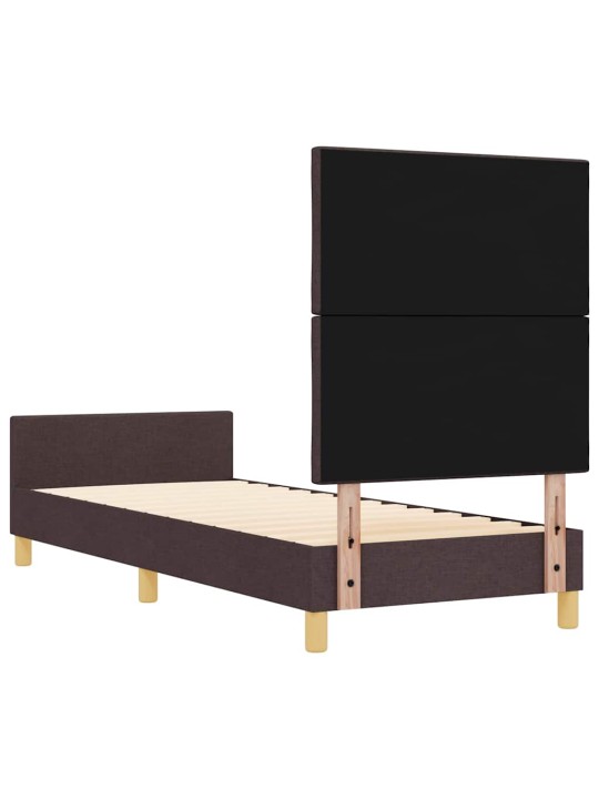 Voodi raam peaga tumepruun 80 x 200 cm kangas