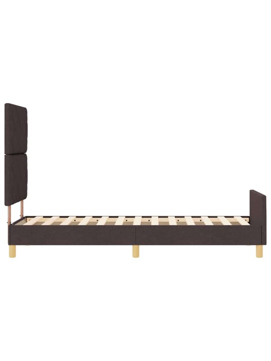 Voodi raam peaga tumepruun 80 x 200 cm kangas