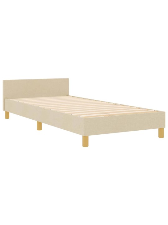 Voodi raam peaga kreemjas 90 x 200 cm kangas
