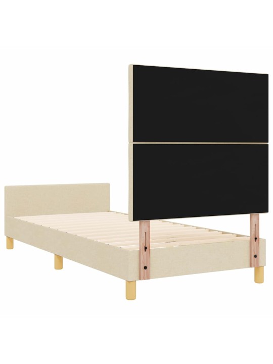 Voodi raam peaga kreemjas 90 x 200 cm kangas