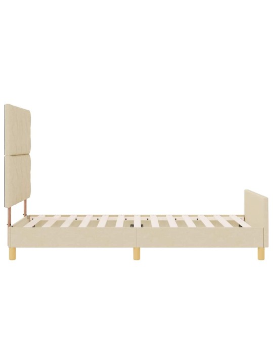 Voodi raam peaga kreemjas 90 x 200 cm kangas