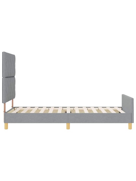 Voodi raam peaga helehall 100 x 200 cm kangas