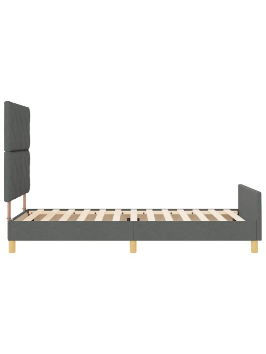 Voodi raam peaga tumehall 100 x 200 cm kangas