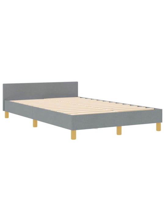 Voodi raam peaga helehall 120 x 190 cm kangas