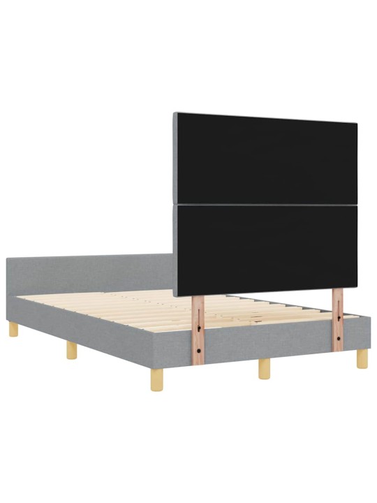 Voodi raam peaga helehall 120 x 200 cm kangas
