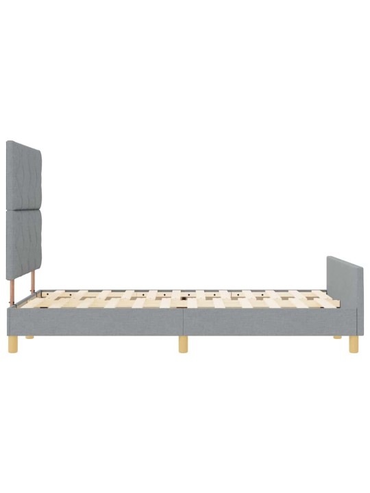 Voodi raam peaga helehall 120 x 200 cm kangas