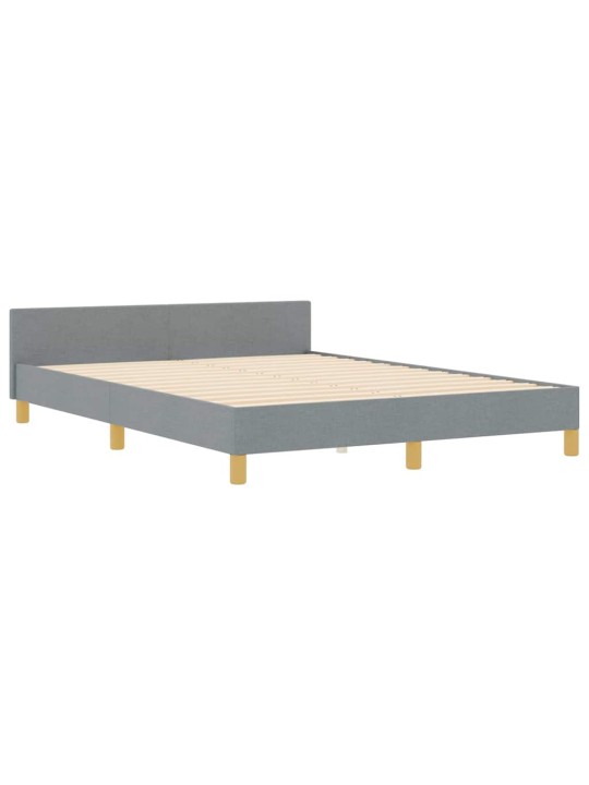 Voodi raam peaga helehall 140 x 190 cm kangas