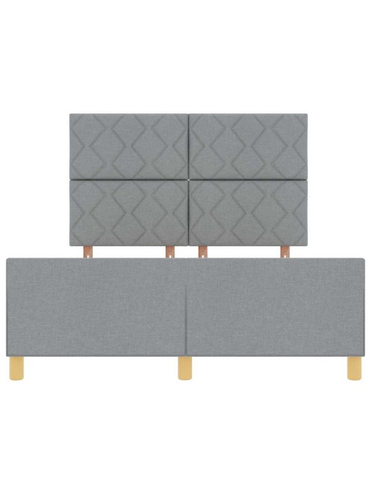 Voodi raam peaga helehall 140 x 190 cm kangas