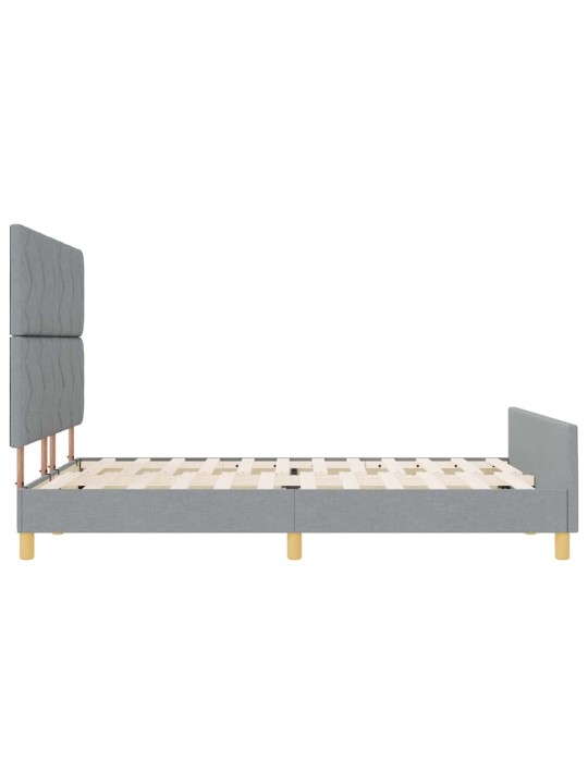 Voodi raam peaga helehall 140 x 190 cm kangas