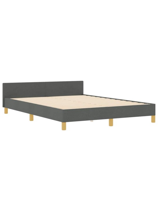 Voodi raam peaga tumehall 140 x 190 cm kangas