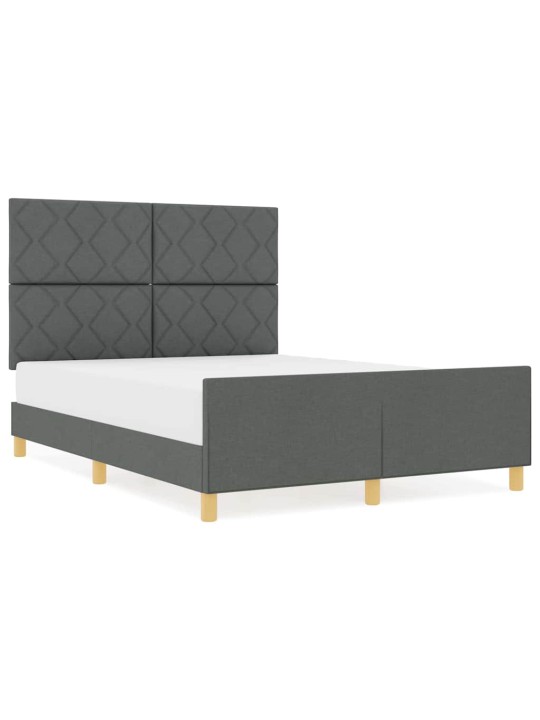 Voodi raam peaga tumehall 140 x 190 cm kangas
