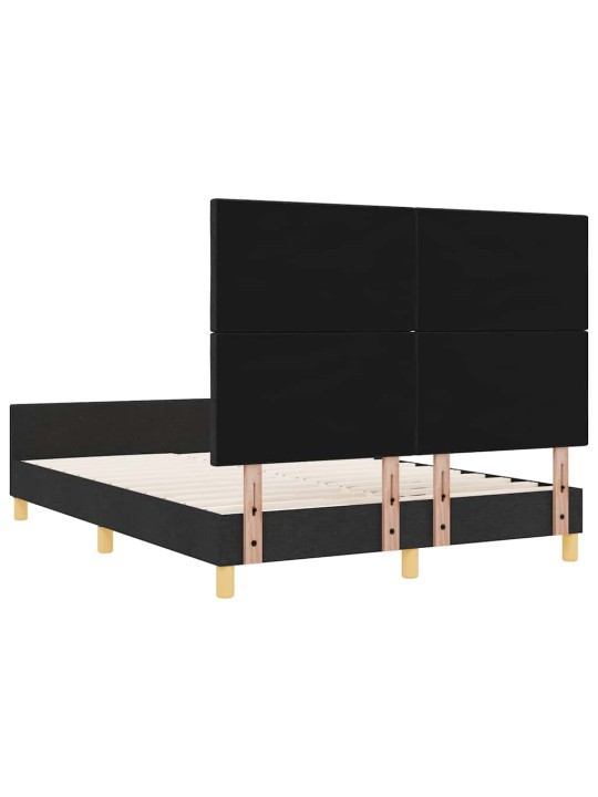 Voodi raam peaga must 140 x 190 cm kangas