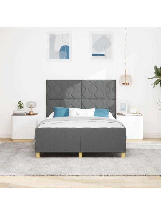 Voodi raam peaga tumehall 140 x 200 cm kangas